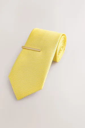 Next Textured Tie with Tie Cliponesize