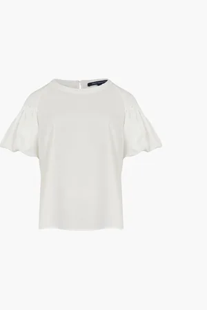 French Connection Crepe Light Puff Sleeve TopM