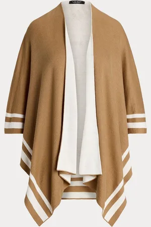 Ralph Lauren Acrylic Stripe Detail Brown PonchoJeden