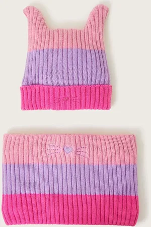 Monsoon Stripe Cat Beanie Hat and Snood Set6