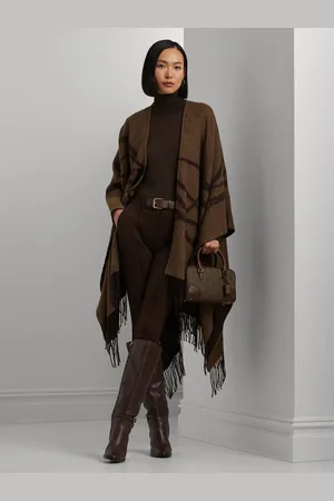 Ralph Lauren Oversized Print Brown PonchoJeden