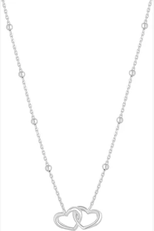 Simply Silver 925 Interlink Heart NecklaceJeden