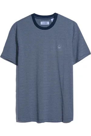 Original Penguin Blue Jacquard Stripe 100% Organic Cotton T-ShirtS