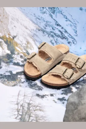 Birkenstock Zamszowe sandały z barankiem ArizonaEU 39 (UK 5.5)