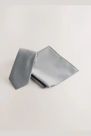 Next Textured Tie And Pocket Square SetJeden