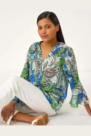 Roman Paisley V-Neck Blouse44