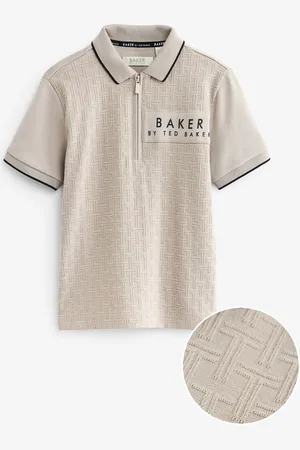 Ted Baker Quarter Zip 100% Cotton Textured Polo Shirt13 lat (158 cm)