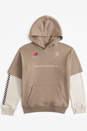 Abercrombie & Fitch Racing Logo Pull Over Black Hoodie13