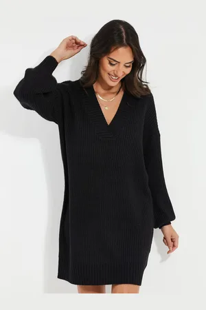 Threadbare V-Neck Knitted Jumper Dress42