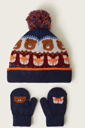 Monsoon Forest Animals Knit Beanie and Mittens Set3