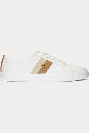 Ralph Lauren White Janson Logo Leather TrainersEU 37 (UK 4)