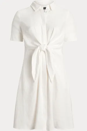 Ralph Lauren Curve Wakana Linen Belted Shirt Dress48