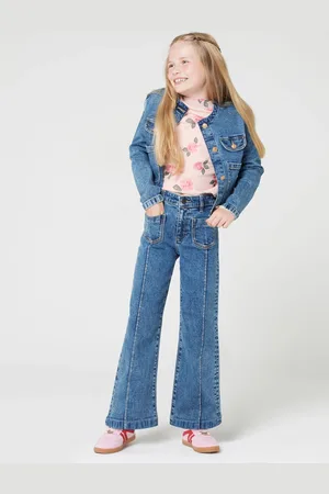 River Island Girls Seam Front Pocket Flare 100% Cotton Jeans140146 cm