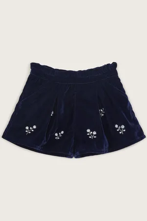 Monsoon Flower Embellished Velvet Shorts5