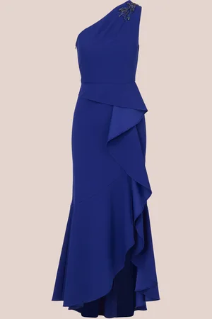 Adrianna Papell Blue Studio Beaded Knit Crepe Gown46