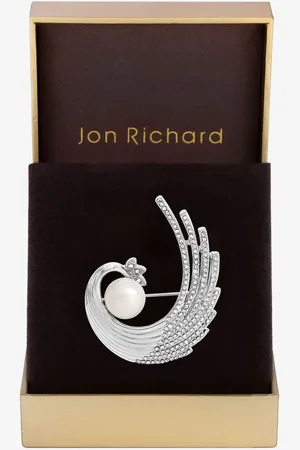 Jon Richard Crystal And Swirl Pearl Brooch Gift BoxesJeden