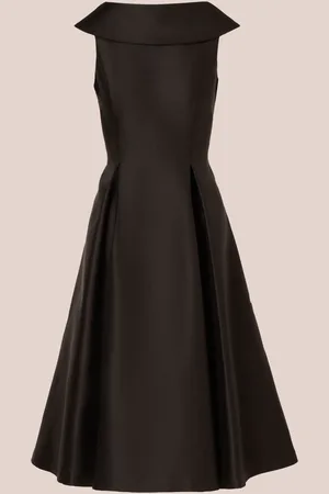 Adrianna Papell Roll Neck Mikado Black Dress42