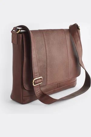 Next Signature Leather Messenger BagJeden
