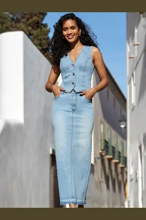Sosandar Denim Midi Skirt36