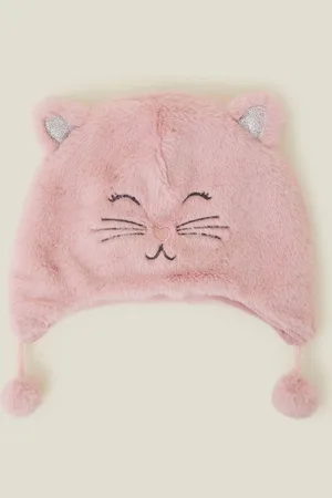 Accessorize Girls Fluffy Faux Fur Cat Chullo Hat3