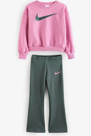 Nike Little Kids Swoosh Spirit Crew Sweatshirt and Flared Leggings Set4