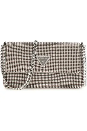 Guess Silver Diamante Flap Clutch BagJeden
