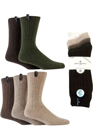 Jeff Banks Chunky Knit Rib Boot Socks 5 PackJeden