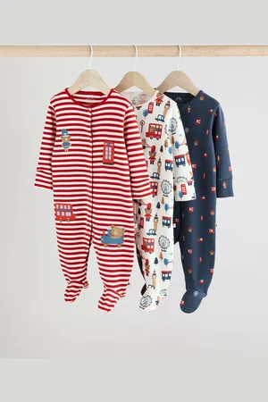 Next Baby Embroidered 100% Cotton Sleepsuits 3 Pack8692 cm