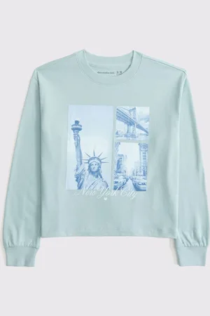 Abercrombie & Fitch Long Sleeve Graphic White T-Shirt9