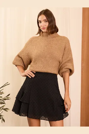 Love & Roses Dobby Trim Tiered Mini Skirt40