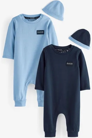 Ted Baker Niebieski pajacyk w 100% z bawełny i dwustronna czapka Do 3 miesięcy (50