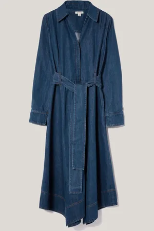Jigsaw Fluid Denim Belted Shirt Dress38