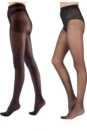 Pretty Polly Soft Shimmer Opaque 10 Denier Gloss Black Tights 2 PackJeden