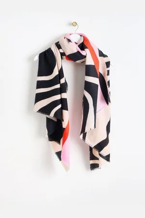Oliver Bonas Monochrome Wave Colour Pop Midweight ScarfJeden