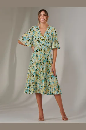 Jolie Moi Pleated Wrap Midi Dress40