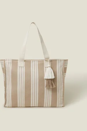 Accessorize Duża torba plażowa w paski Jeden