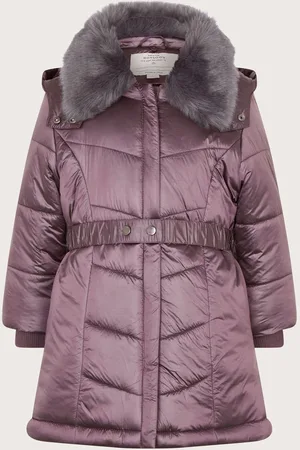 Monsoon Metallic Chevron Faux Fur Collar Coat11
