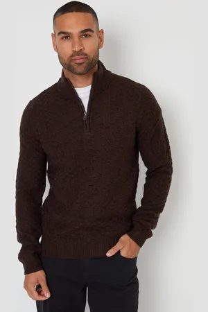 Threadbare Textured Quarter Zip Jumper With WoolXL
