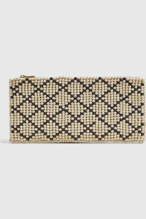 Reiss Etta Wood-Beaded Clutch BagJeden