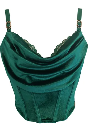 Pour Moi India Velvet Luxe Metallic Lace Cowl Neck Bustier Bralette70 FF