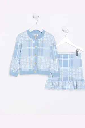River Island Mini Girls Check Frill Skirt Set4