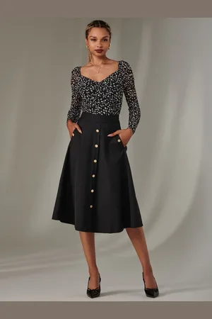 Jolie Moi Button Up Midi Skirt36