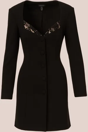 Adrianna Papell Adrianna by Knit Crepe Blazer Black Dress36