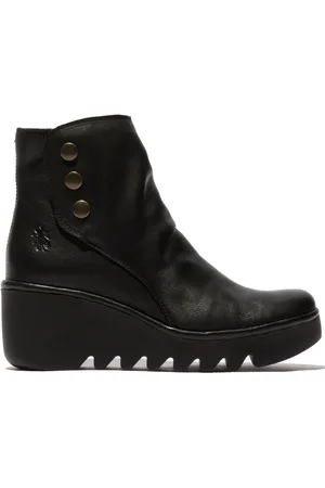Fly London Brom Black Wedge BootsEU 38 (UK 5)