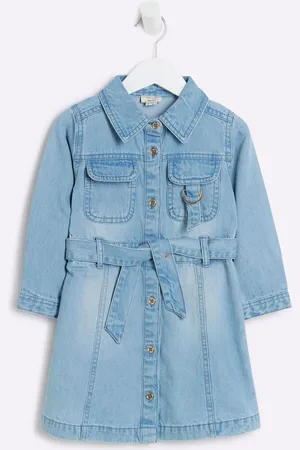 River Island Girls Denim 100% Cotton Shirt Dress4