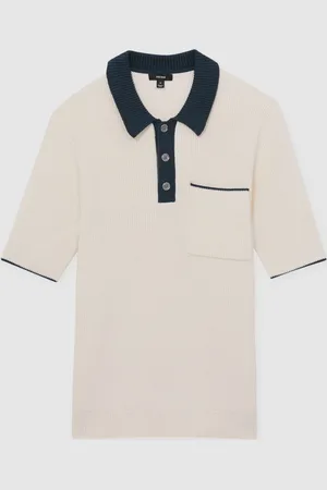 Reiss Brinkley Cotton Polo Shirt with ButtonsS