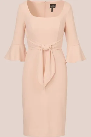 Adrianna Papell Pink Bell Sleeve Tie Front Dress40