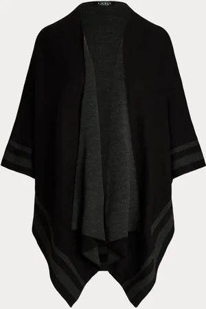 Ralph Lauren Acrylic Stripe Detail Brown PonchoJeden
