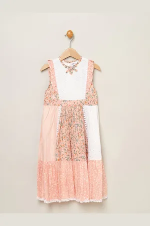 MISS Pink 100% Cotton Patchwork Dress With Frill Sleeve24 Months (92cm)