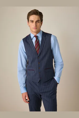 Next Tailored Fit Trimmed Stripe Suit Waistcoat50 Regular (UK 40 R)